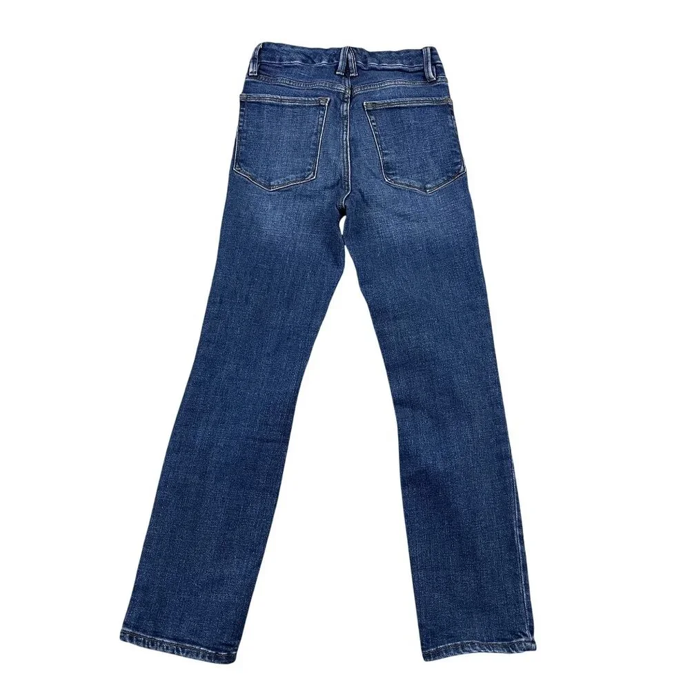 Good American Jeans Womens 2 Good‎ Classic Indigo Distressed Stretch